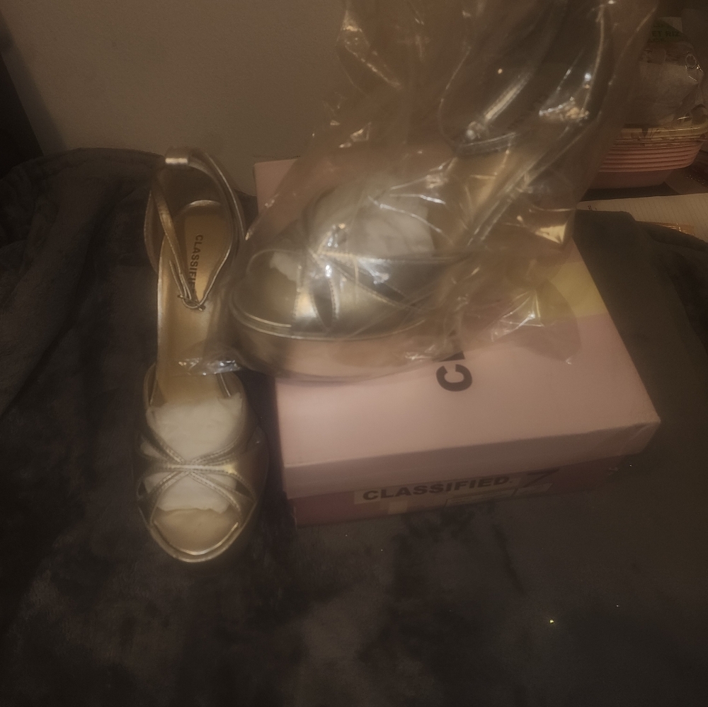 Classified Shimmering Gold Wedge Women's Heels